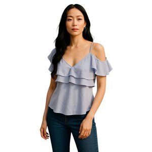 (F-171) Forever 21 Womens Blouse Size s Blue Color